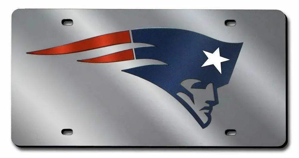 New England Patriots License Plate Laser Cut Silver - ToylandEU
