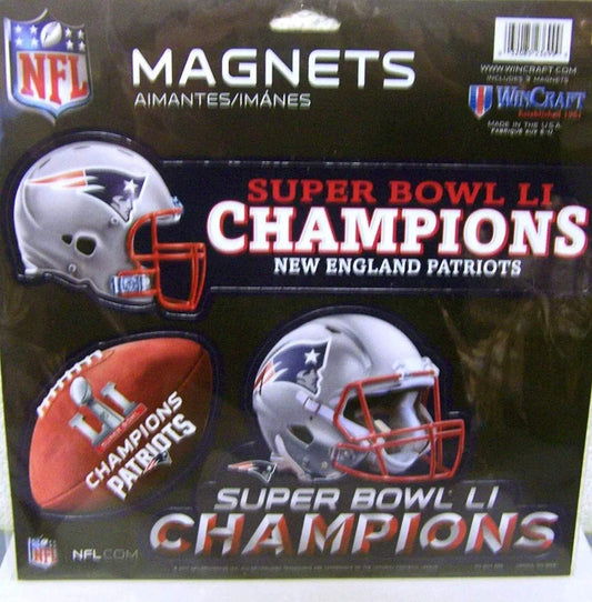  New England Patriots Magnets Die Cut Vinyl Set of 3 -  ToylandEU™