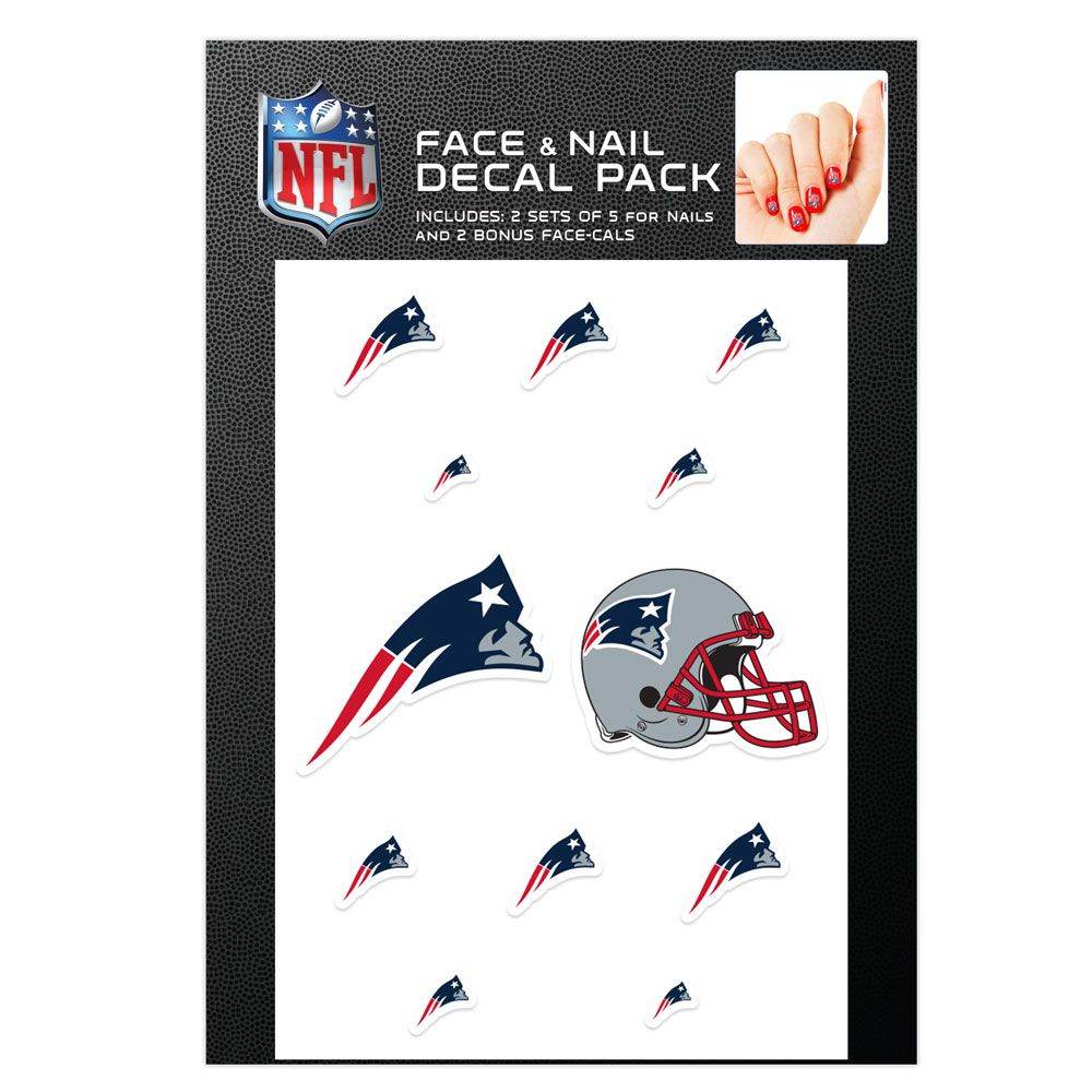 New England Patriots Nail Cals With Waterless Face Decals - ToylandEU