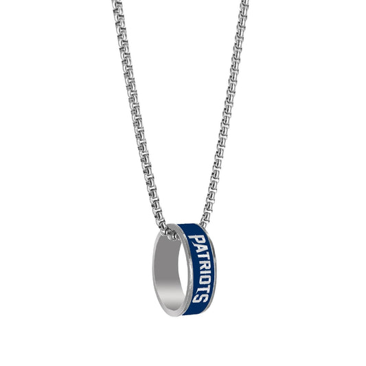 New England Patriots Necklace Pendant Silver Ring Jewelry - ToylandEU