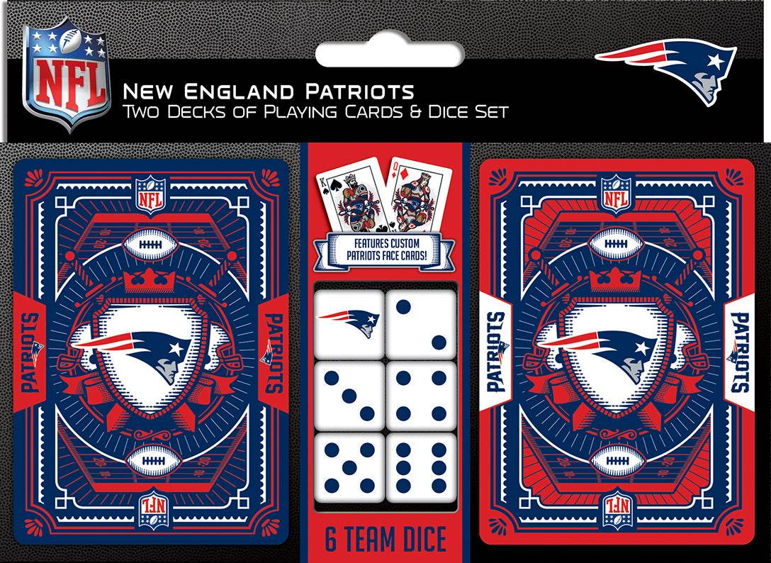 New England Patriots Playing Cards and Dice Set Official - ToylandEU