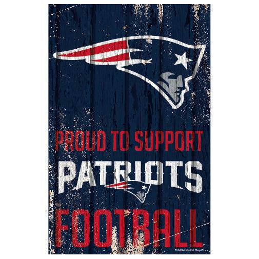New England Patriots Proud to Support 11x17 Wood Sign - ToylandEU