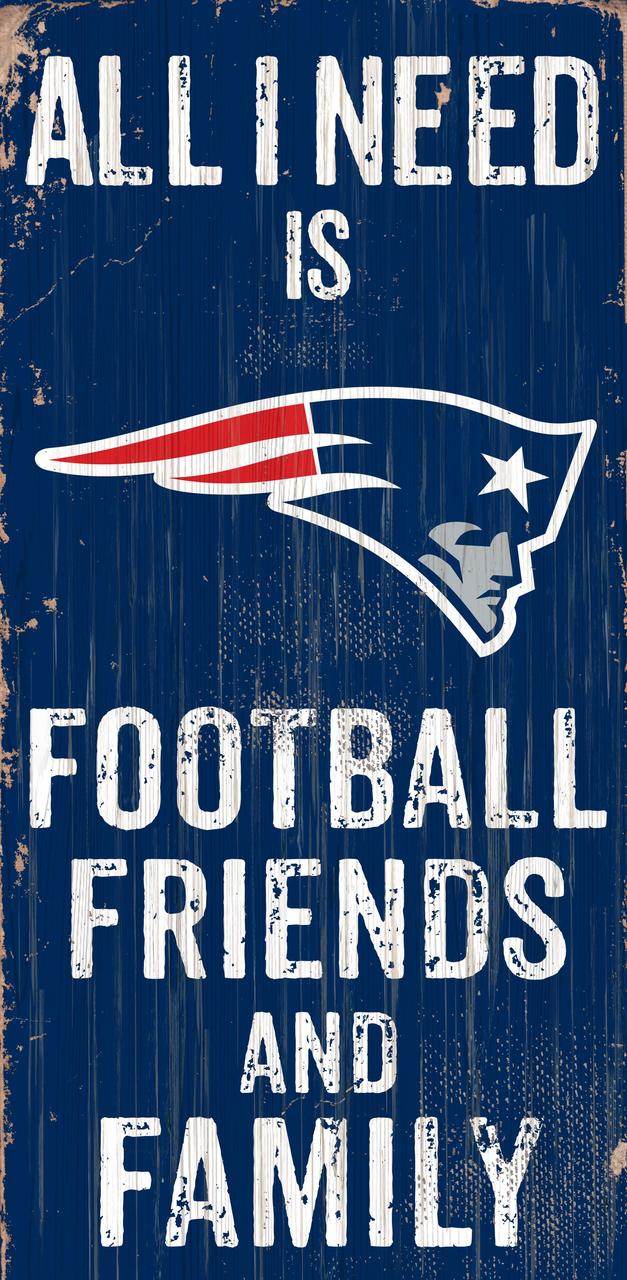New England Patriots Sign Wood 6x12 Football Friends Design - ToylandEU