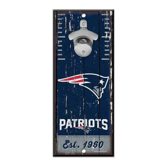  New England Patriots Wood Sign 5x11 Retro Bottle Opener -  ToylandEU™