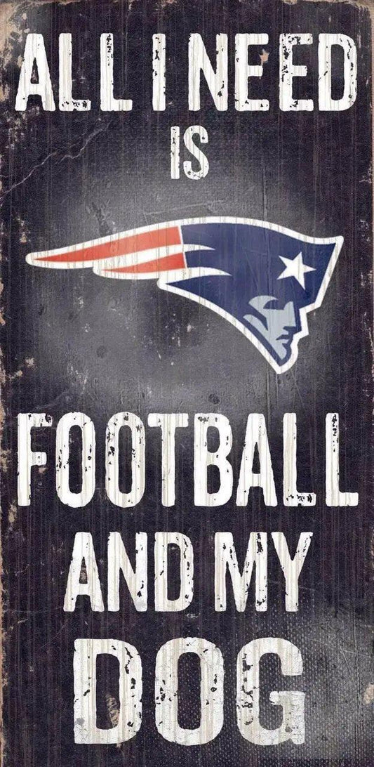  New England Patriots Wood Sign Football And Dog 6x12 -  ToylandEU™