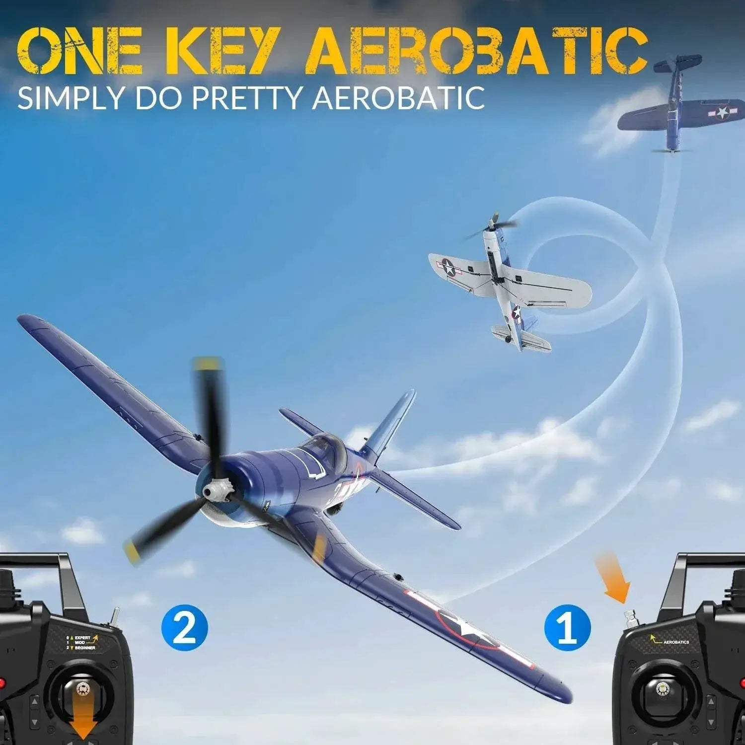 New F4U Corsair RC Plane 2.4Ghz 4CH Aerobatic Aircraft - ToylandEU