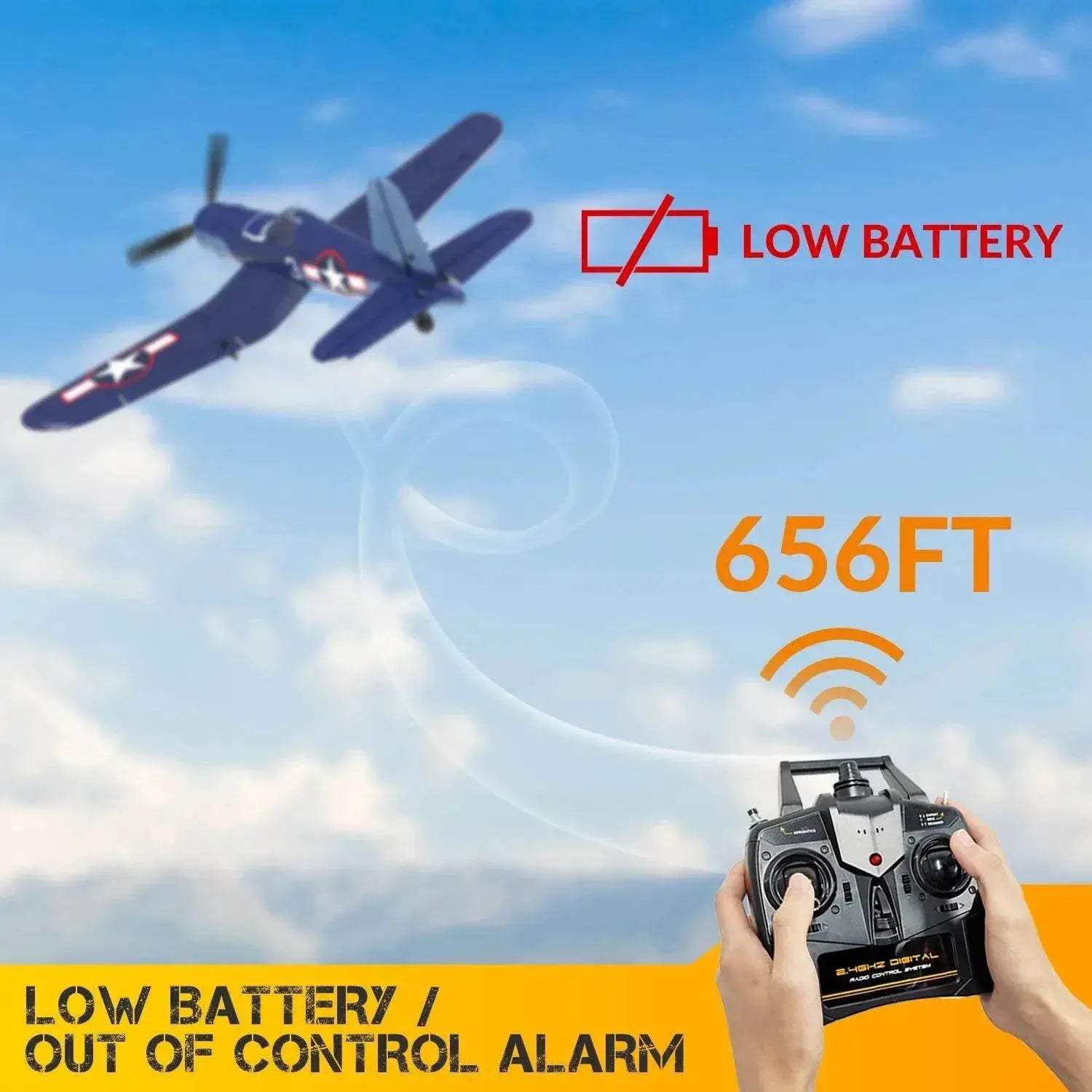 New F4U Corsair RC Plane 2.4Ghz 4CH Aerobatic Aircraft - ToylandEU