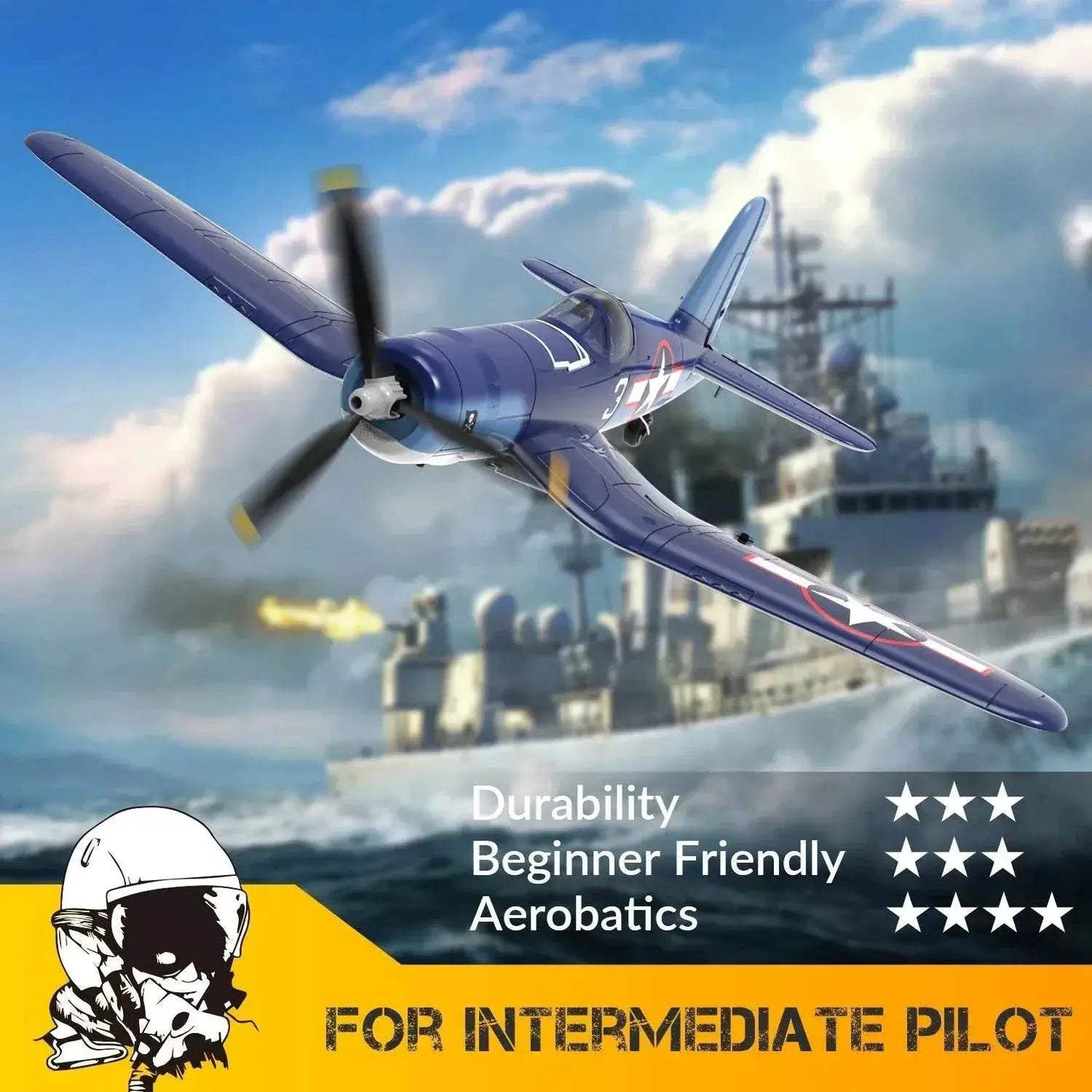 New F4U Corsair RC Plane 2.4Ghz 4CH Aerobatic Aircraft - ToylandEU