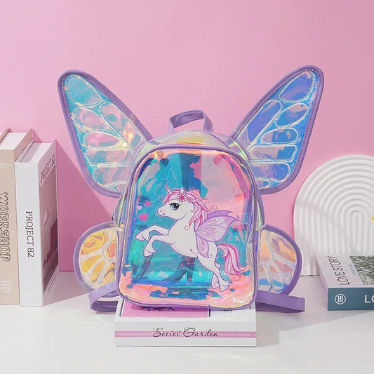 New Fashion Butterfly Wings Transparent TPU Backpack For Girls - ToylandEU