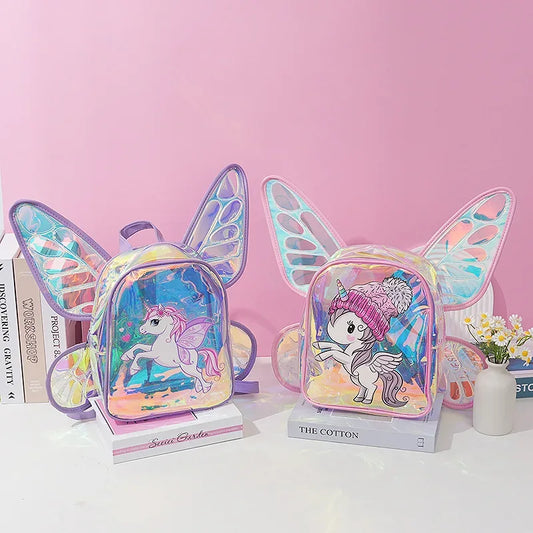 New Fashion Butterfly Wings Transparent TPU Backpack For Girls - ToylandEU