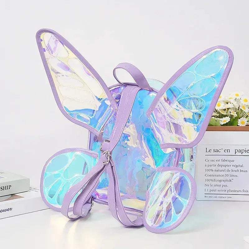 New Fashion Butterfly Wings Transparent TPU Backpack For Girls - ToylandEU