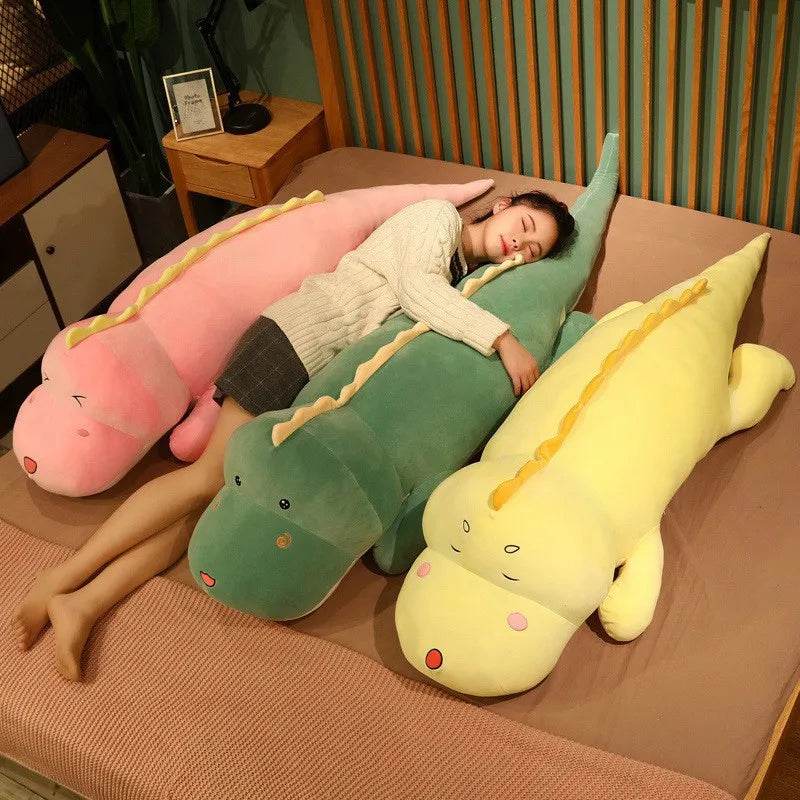 New Huggable Big Long Cute Dinosaur Plush Toy Soft Cartoon Crocodile Doll Girlfriend Pillow - ToylandEU