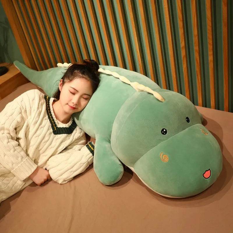 New Huggable Big Long Cute Dinosaur Plush Toy Soft Cartoon Crocodile Doll Girlfriend Pillow - ToylandEU