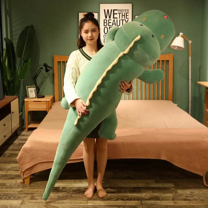 New Huggable Big Long Cute Dinosaur Plush Toy Soft Cartoon Crocodile Doll Girlfriend Pillow - ToylandEU