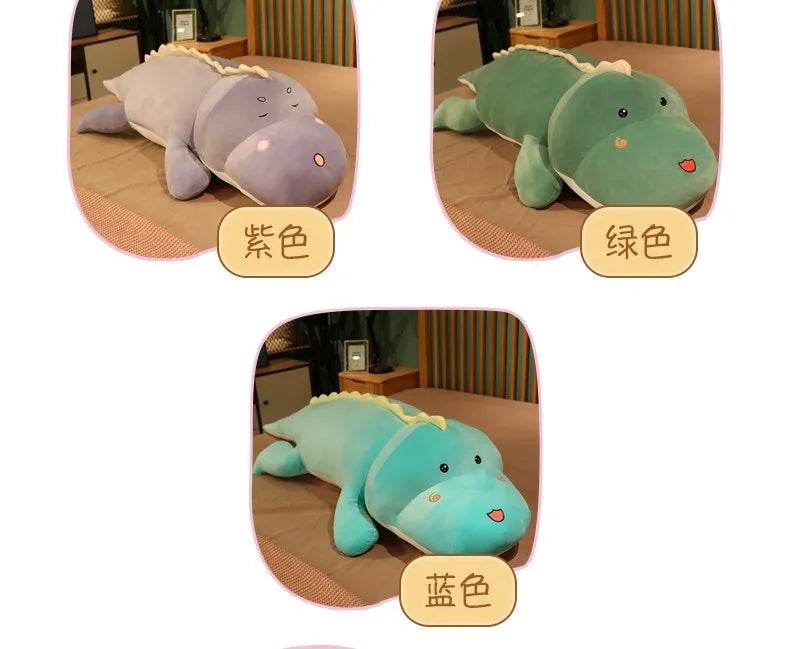 New Huggable Big Long Cute Dinosaur Plush Toy Soft Cartoon Crocodile Doll Girlfriend Pillow - ToylandEU