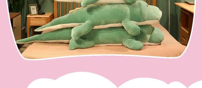 New Huggable Big Long Cute Dinosaur Plush Toy Soft Cartoon Crocodile Doll Girlfriend Pillow - ToylandEU