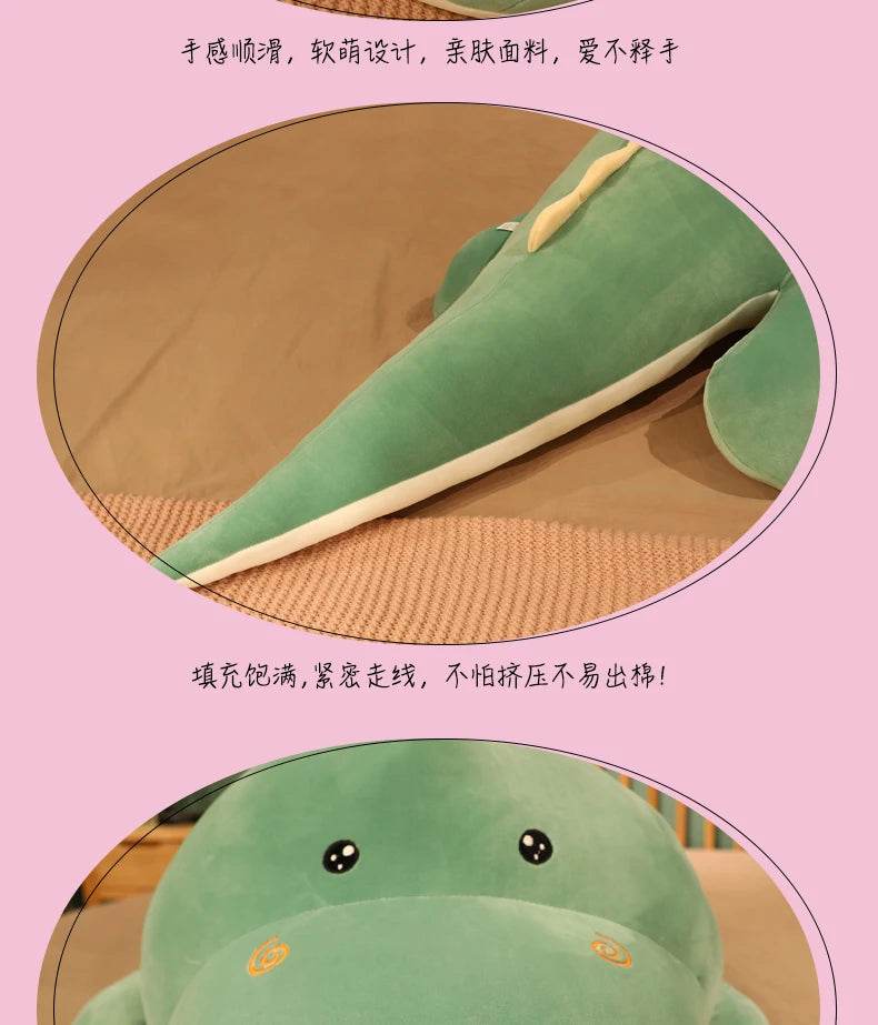 New Huggable Big Long Cute Dinosaur Plush Toy Soft Cartoon Crocodile Doll Girlfriend Pillow - ToylandEU