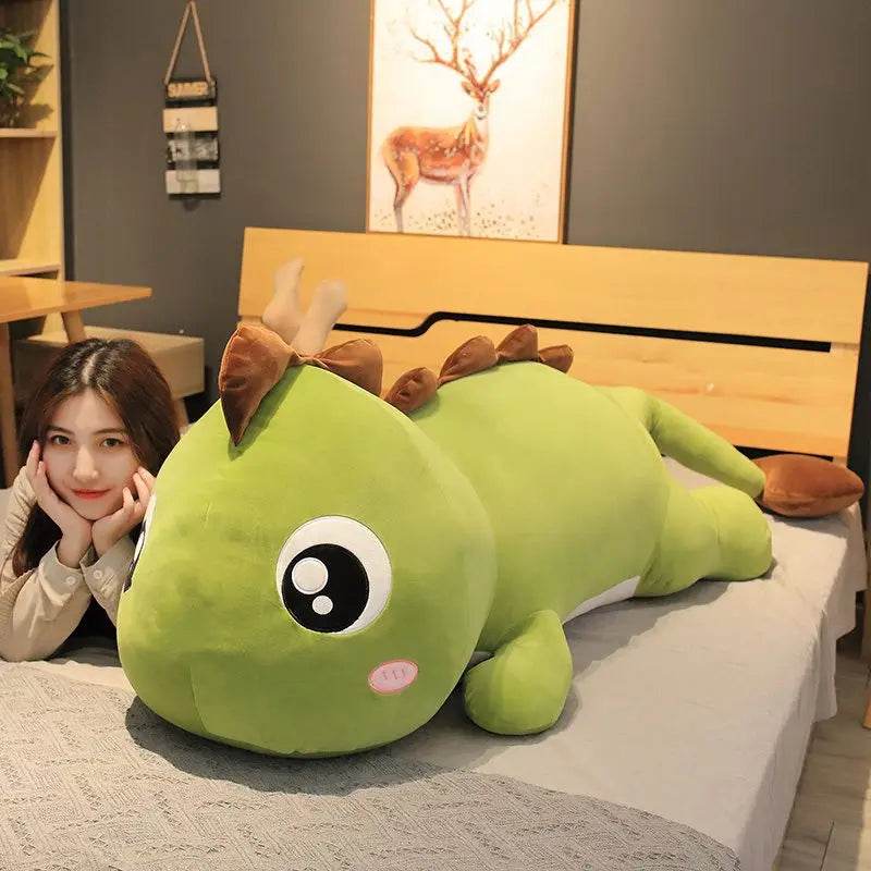 New Huggable Big Long Cute Dinosaur Plush Toy Soft Cartoon Crocodile Doll Girlfriend Pillow - ToylandEU