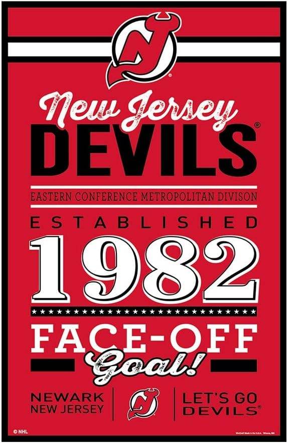New Jersey Devils 11x17 Wood Sign Established Design - ToylandEU