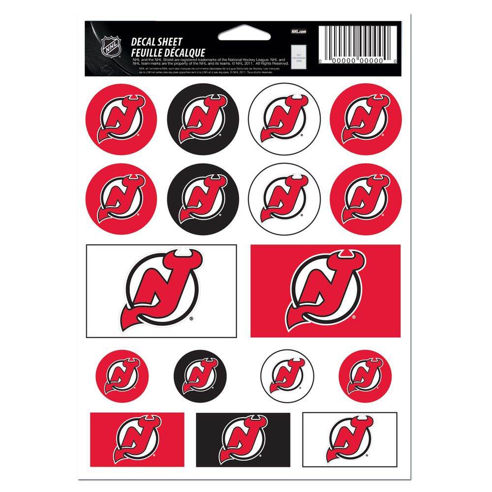 New Jersey Devils Decal Sheet 5x7 Vinyl Stickers Pack - ToylandEU