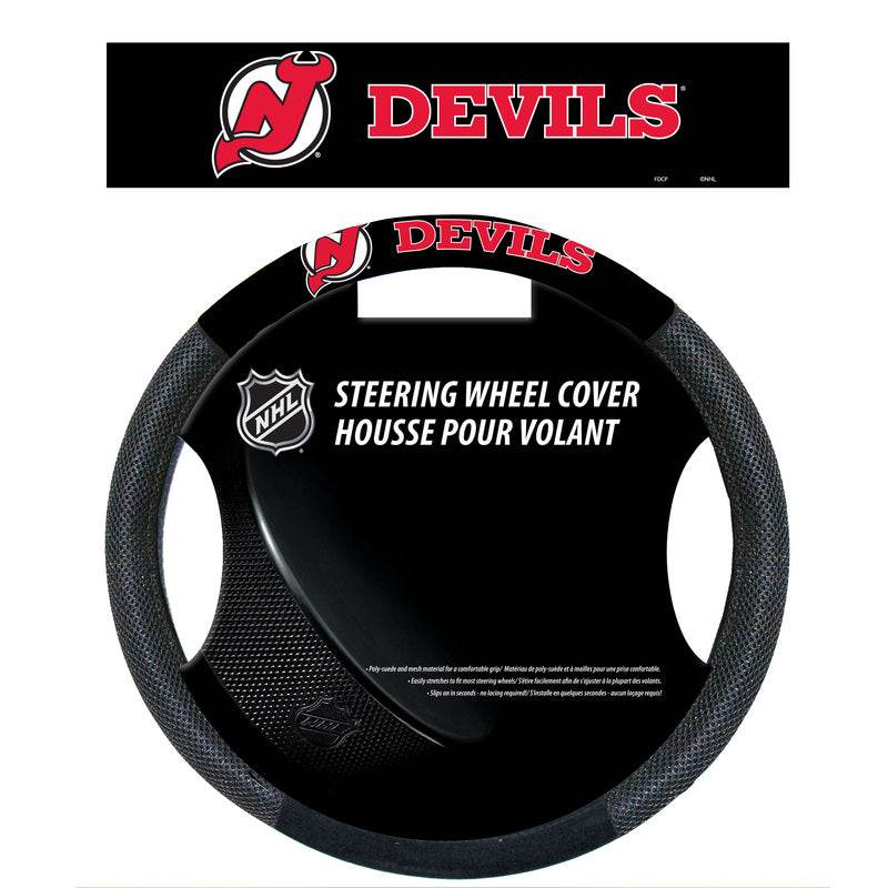 New Jersey Devils Steering Wheel Cover Mesh Poly Suede - ToylandEU