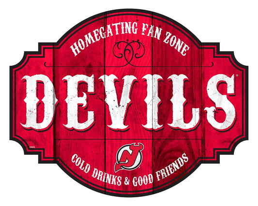 New Jersey Devils Wood Sign 12 Inch Homegating Tavern - ToylandEU