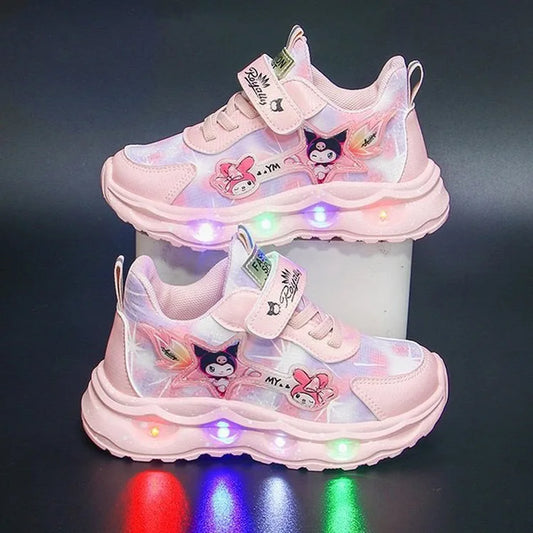 New Kids Running Shoes Light Up Cartoon Leather Breathable Anti Slip For Girls - ToylandEU