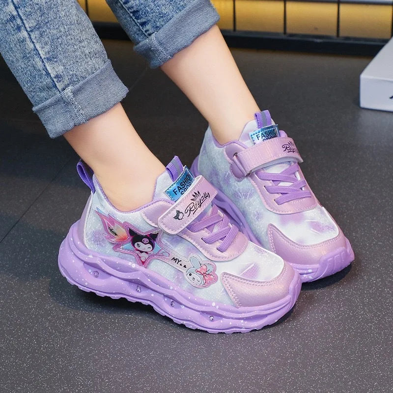 New Kids Running Shoes Light Up Cartoon Leather Breathable Anti Slip For Girls - ToylandEU