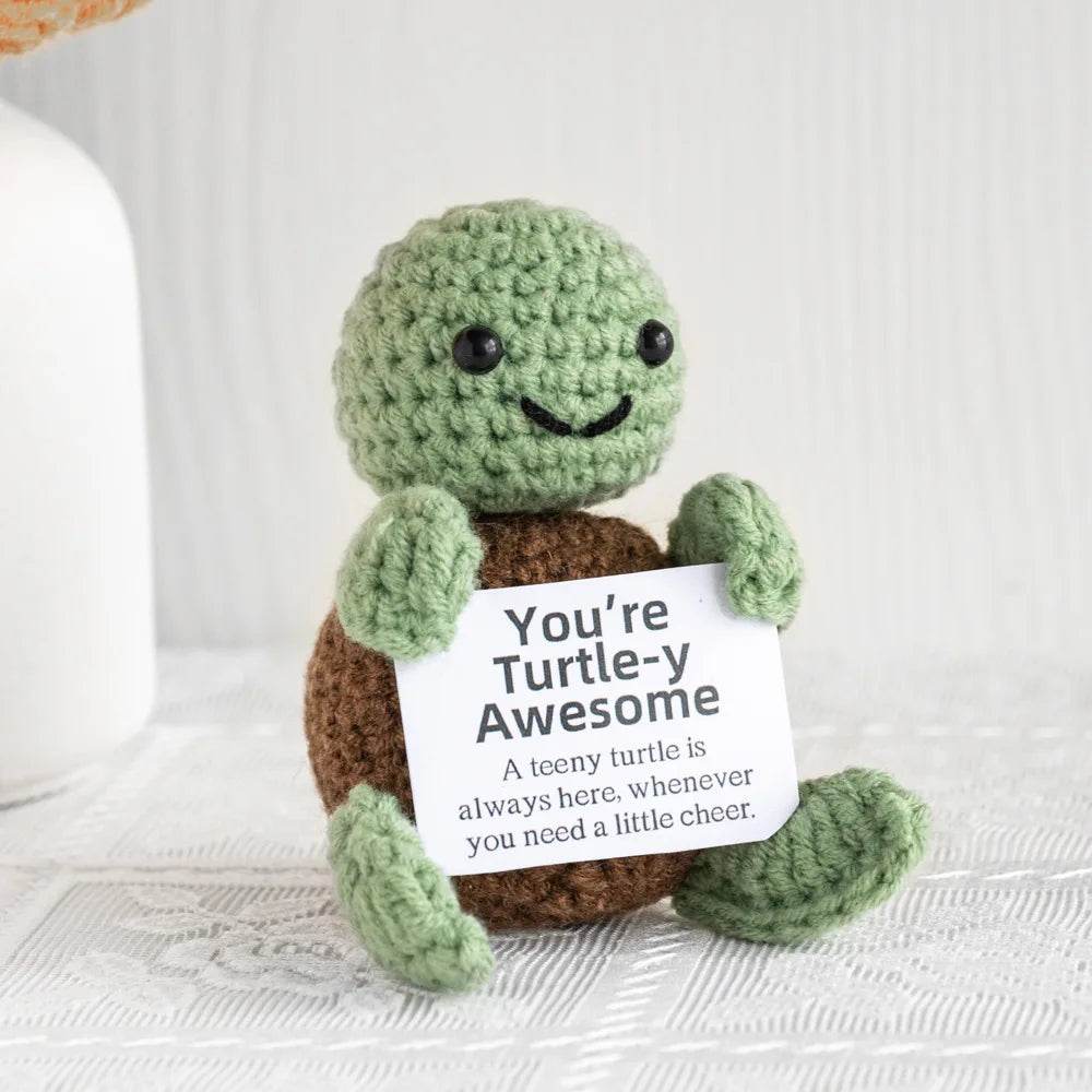New Knitted Positive Turtle Doll Handmade Emotional Support - ToylandEU