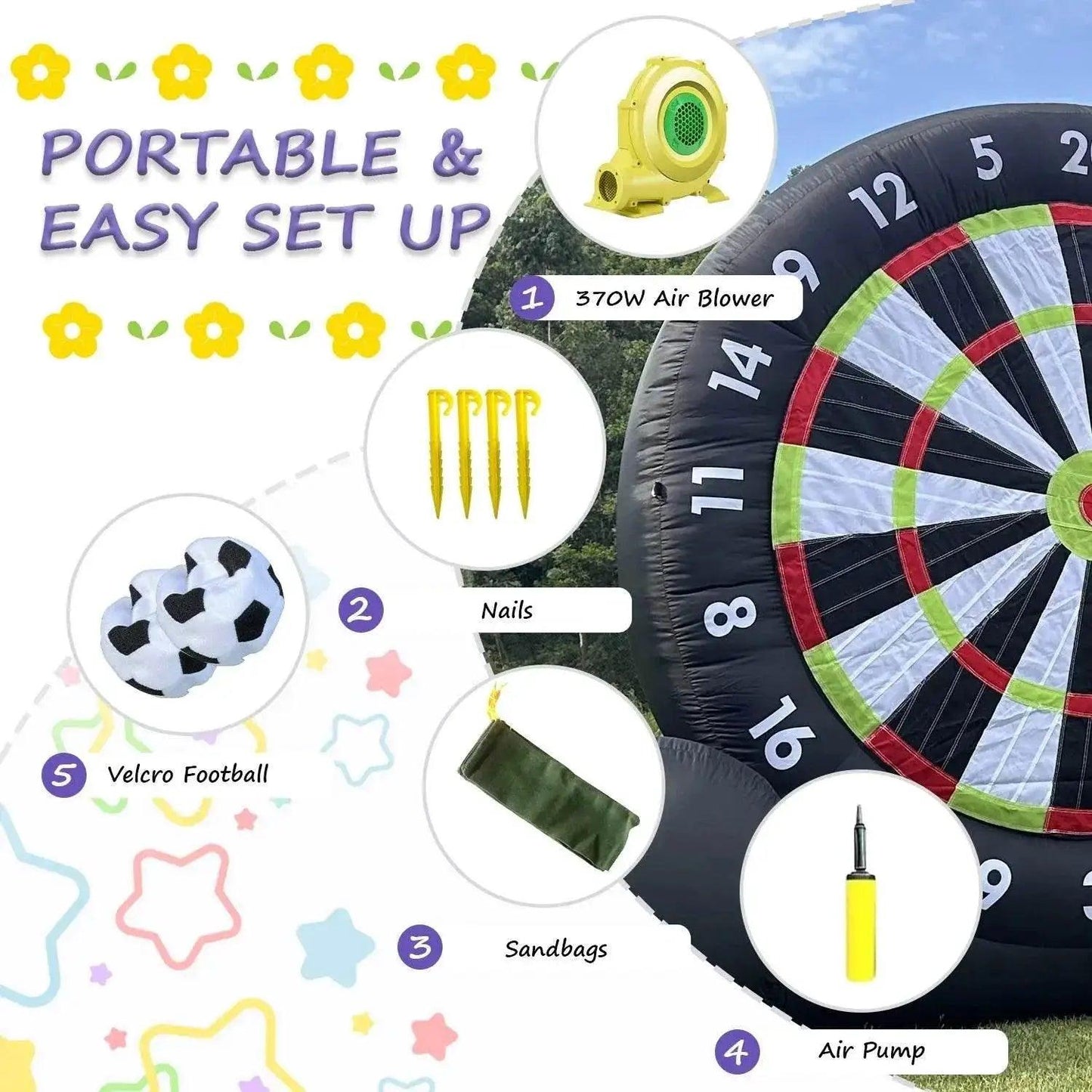  New Latable Outdoor Soccer Dart Board Kick Dart Board -  ToylandEU™