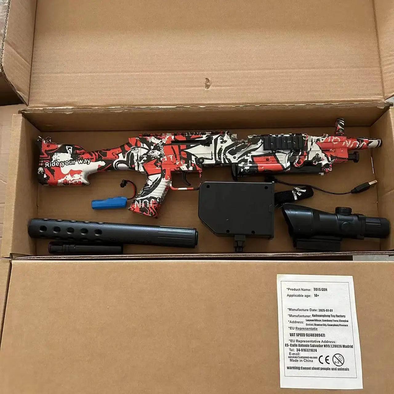  New M249 Electric Burst Gel Toy Gun Model Boy Gift Battery -  ToylandEU™