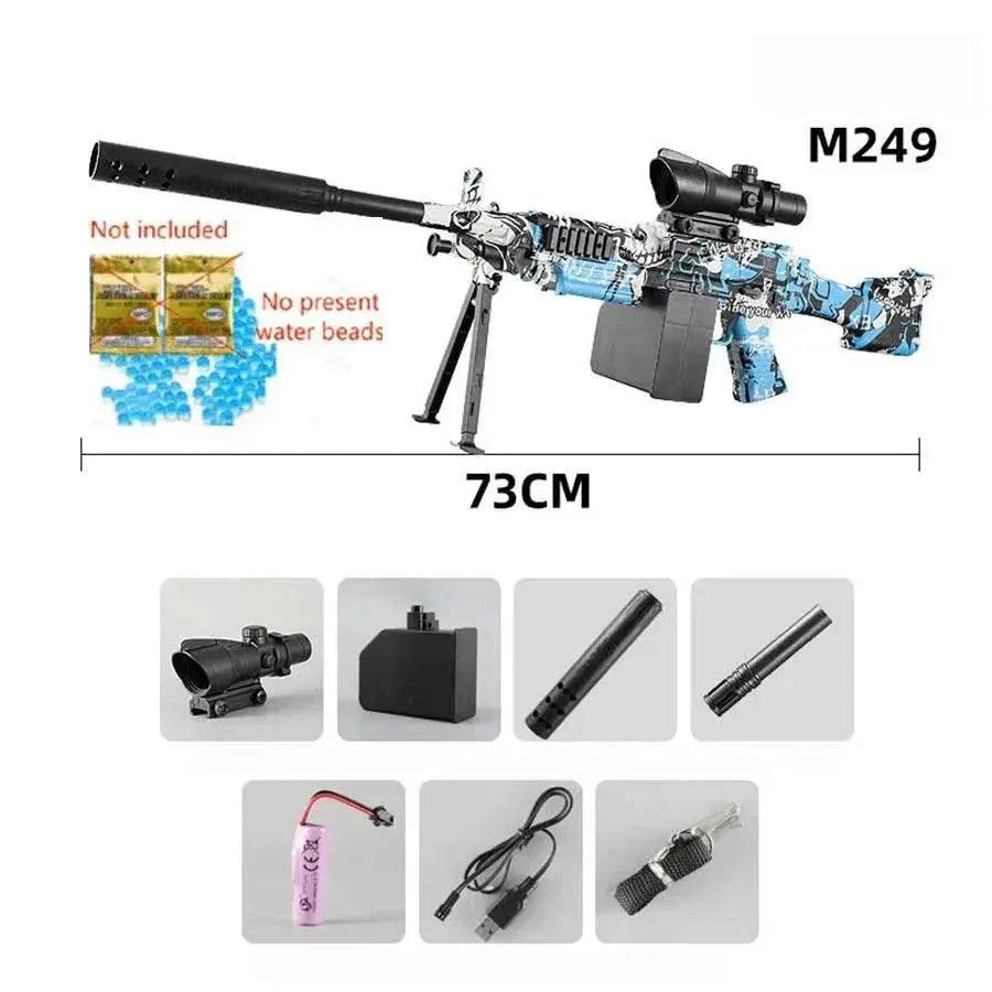  New M249 Electric Burst Gel Toy Gun Model Boy Gift Battery -  ToylandEU™