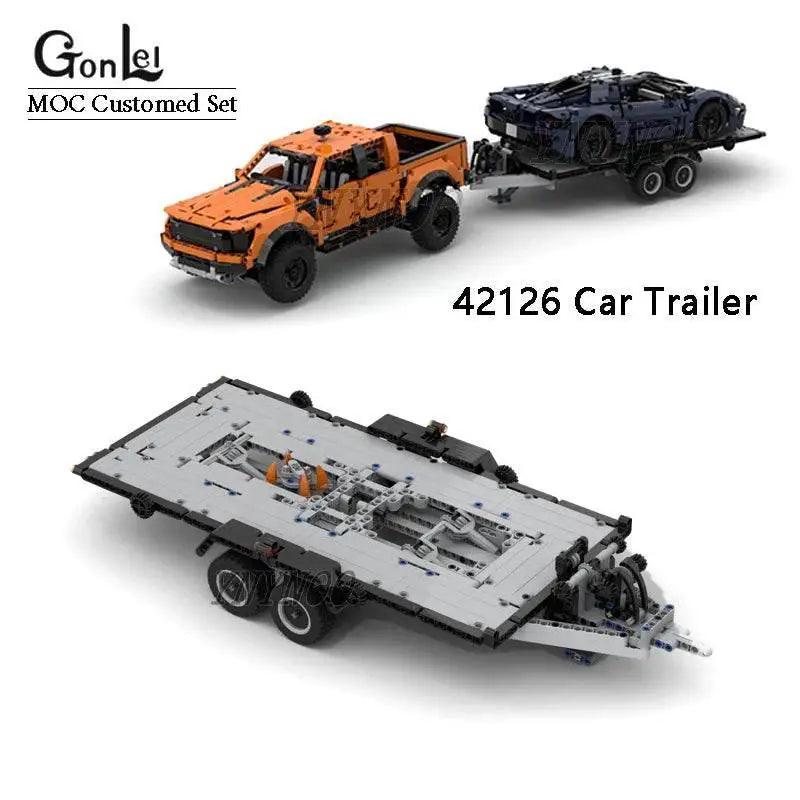  New MOC Tradie Tray Trailer Fit F-150 Raptor 42126 Blocks Building Bricks MOC -  ToylandEU™