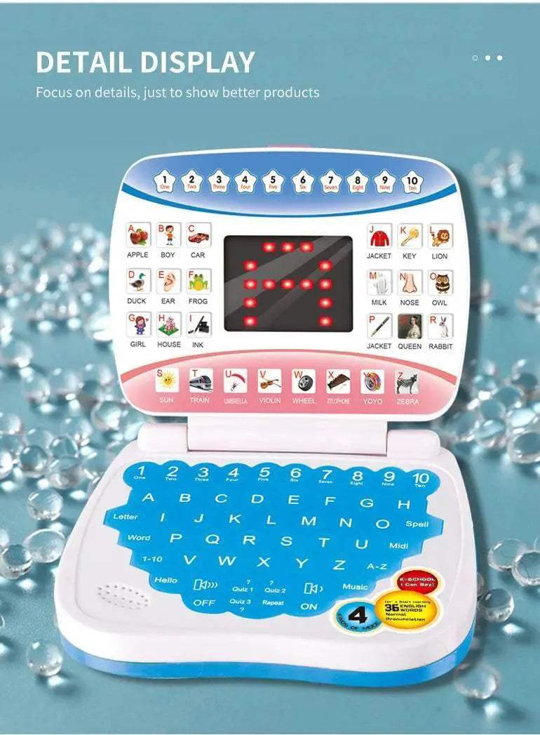 New Mini Simulation Laptop Early Education Machine LED Display Learning Toy for Kids - ToylandEU