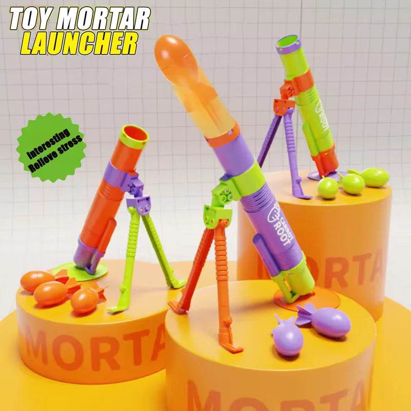 New Mortar Grenade Launcher Toy Automatic Shooting Gun Creative Outdoor Sports Gift for Children with 3 Shells - ToylandEU