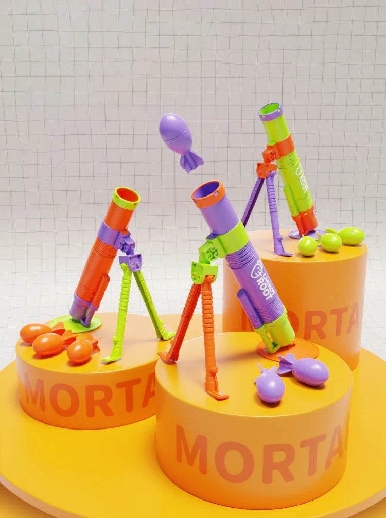New Mortar Grenade Launcher Toy Automatic Shooting Gun Creative Outdoor Sports Gift for Children with 3 Shells - ToylandEU