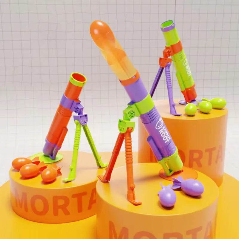 New Mortar Grenade Launcher Toy Automatic Shooting Gun Creative Outdoor Sports Gift for Children with 3 Shells - ToylandEU