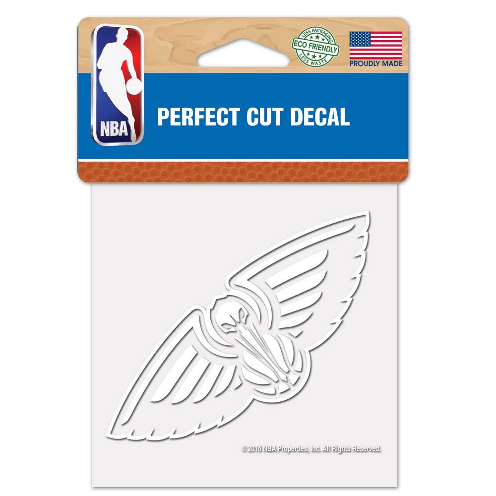 New Orleans Pelicans 4x4 White Decal Perfect Cut Sticker - ToylandEU