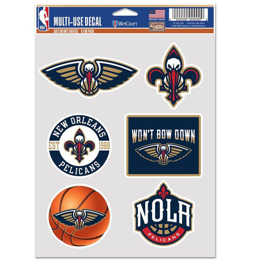 New Orleans Pelicans Fan Decal Pack 6 Multi Use Set - ToylandEU