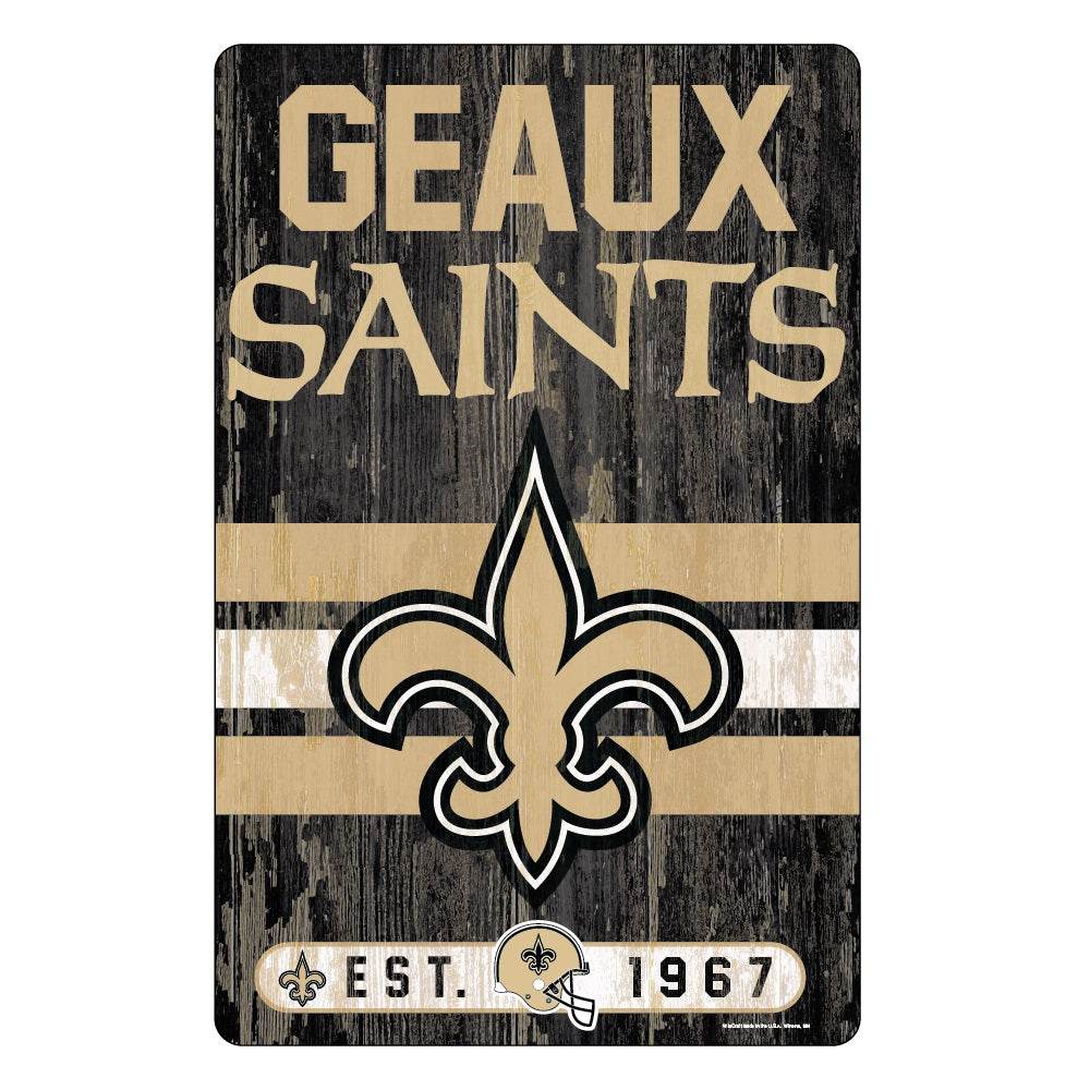 New Orleans Saints 11x17 Wood Sign Slogan Decor Wincraft - ToylandEU