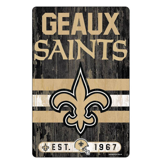New Orleans Saints 11x17 Wood Sign Slogan Decor Wincraft - ToylandEU