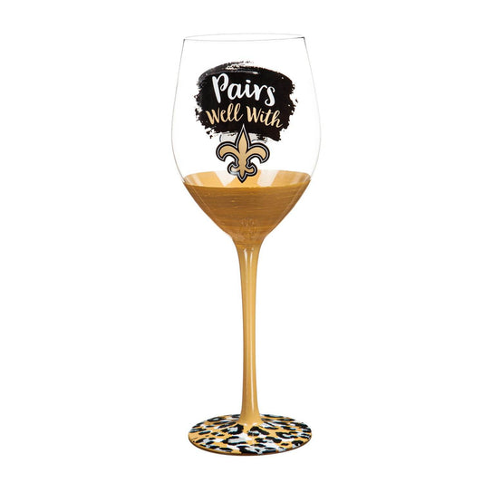 New Orleans Saints 17 Ounce Stemmed Wine Glass Gift Box - ToylandEU