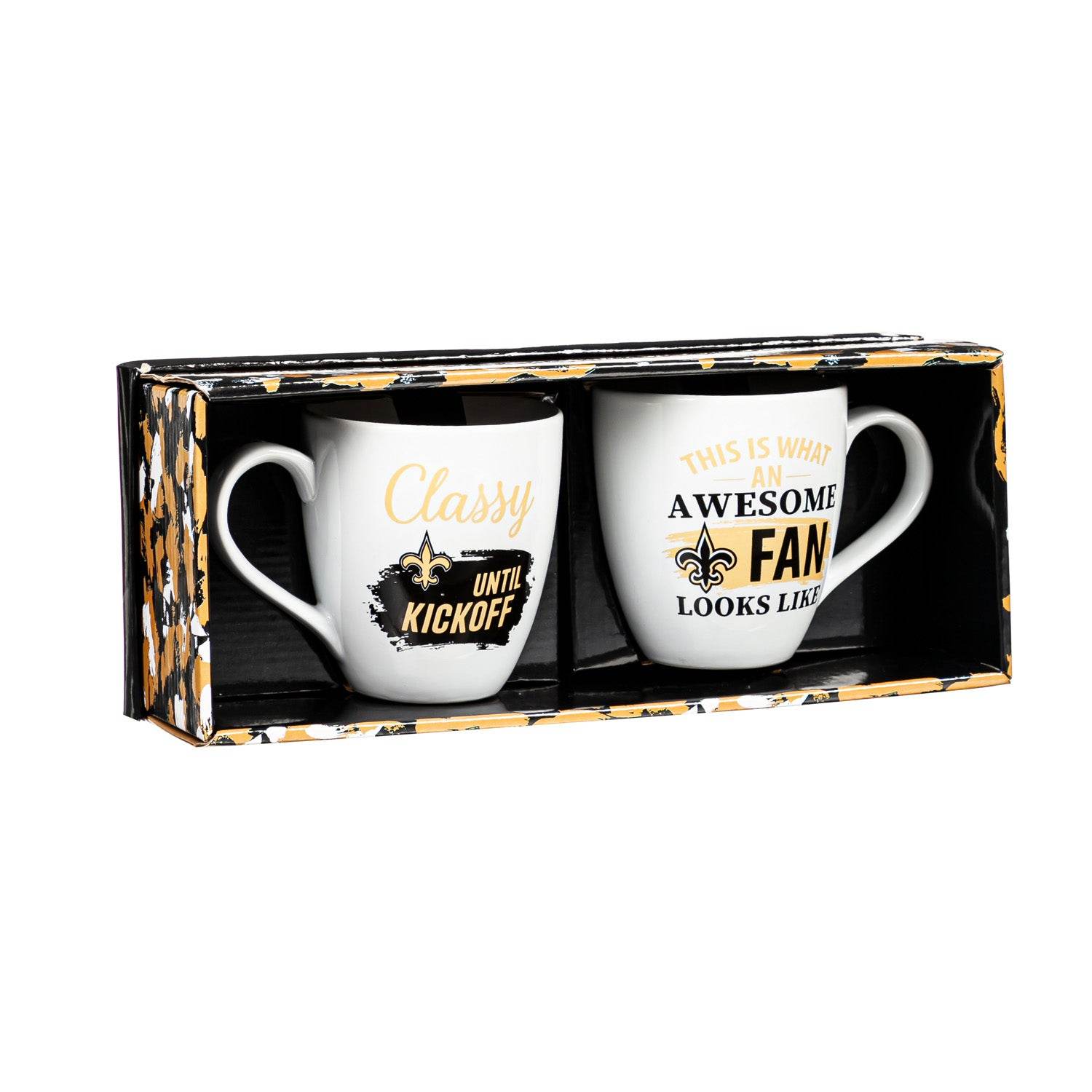 New Orleans Saints 17Oz Ceramic Mug Gift Box Set Two Piece - ToylandEU