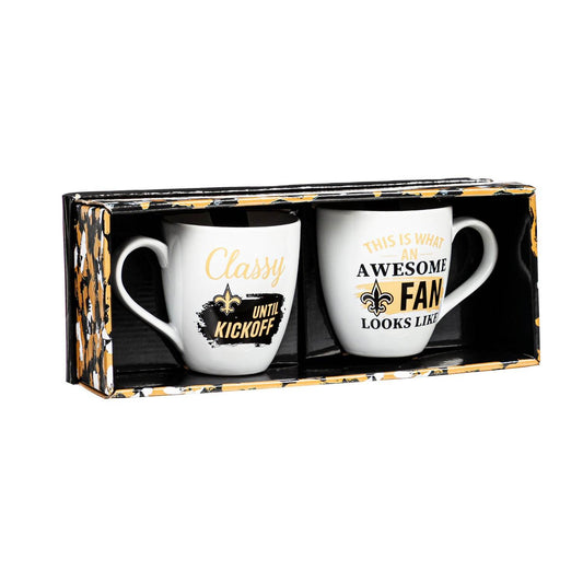 New Orleans Saints 17Oz Ceramic Mug Gift Box Set Two Piece - ToylandEU