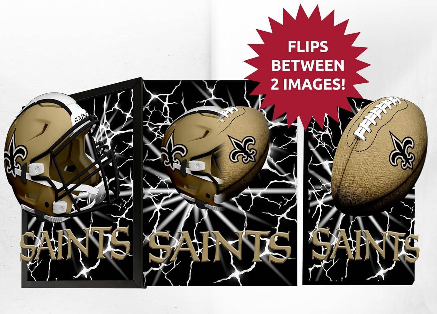 New Orleans Saints 3D Art Print Lightning Flip 12x16 - ToylandEU