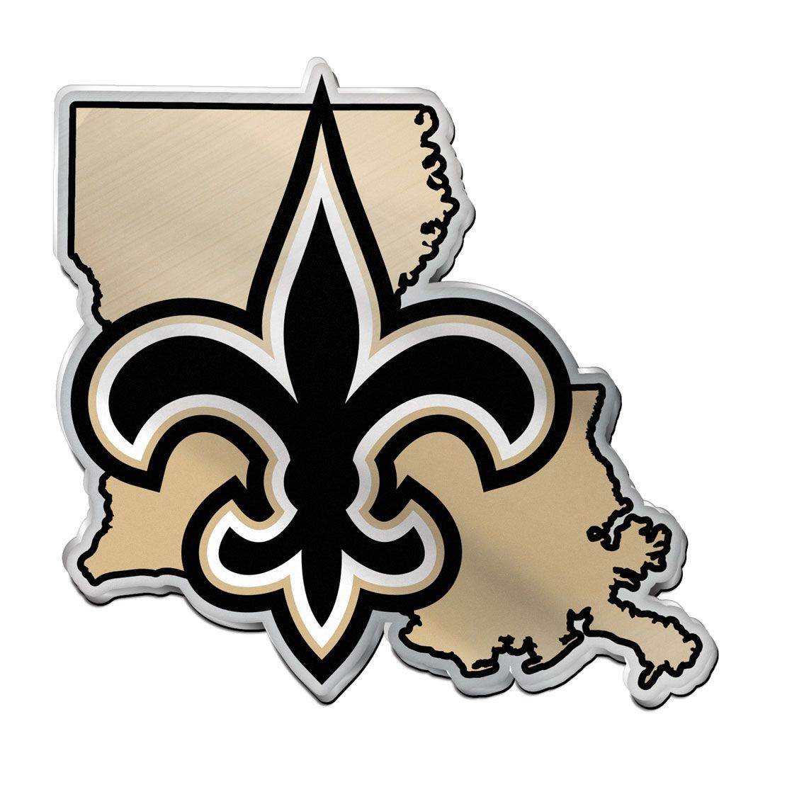 New Orleans Saints Auto Emblem Acrylic State Shape Official - ToylandEU