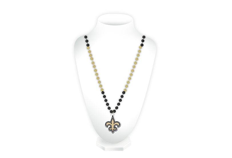 New Orleans Saints Beads With Medallion Mardi Gras Necklace - ToylandEU