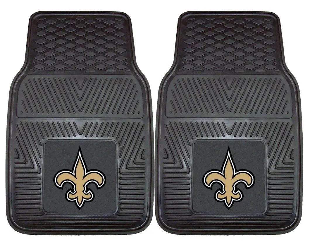 New Orleans Saints Car Mats Heavy Duty 2 Piece Vinyl - ToylandEU
