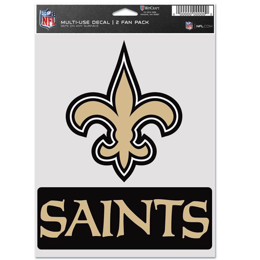 New Orleans Saints Decals Multi Use Fan Pack Two Pack - ToylandEU