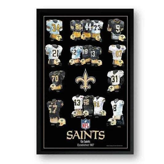  New Orleans Saints Framed Print 10x13 Uniform Heritage -  ToylandEU™